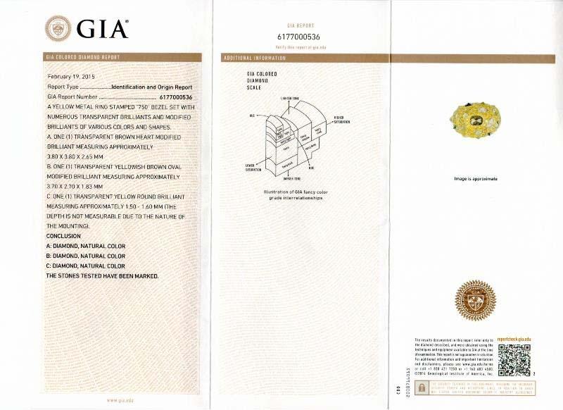 18k Yellow Gold GIA Certified Fancy Color Diamond Ring - 9.15ct