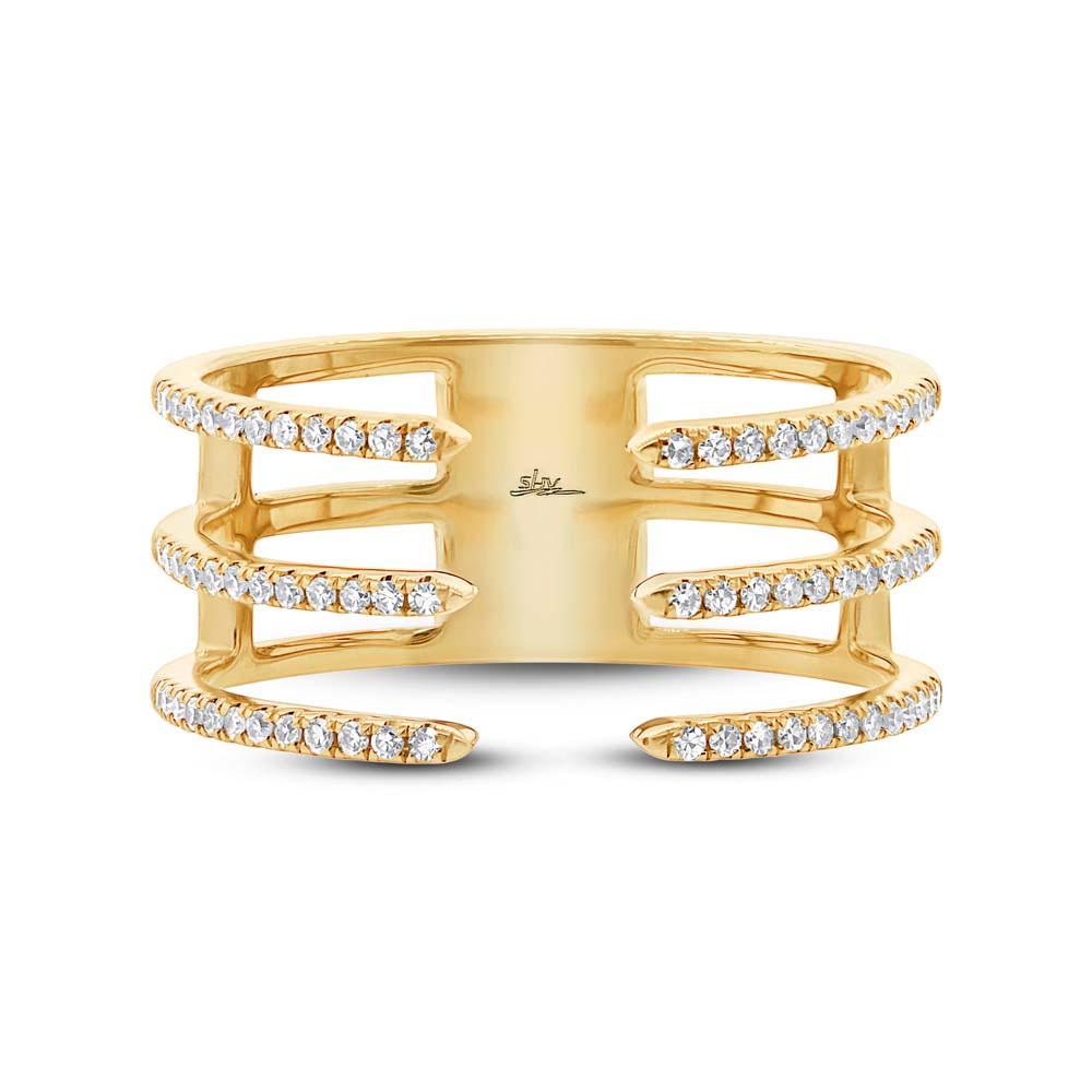 14k Yellow Gold Diamond Lady's Ring - 0.22ct
