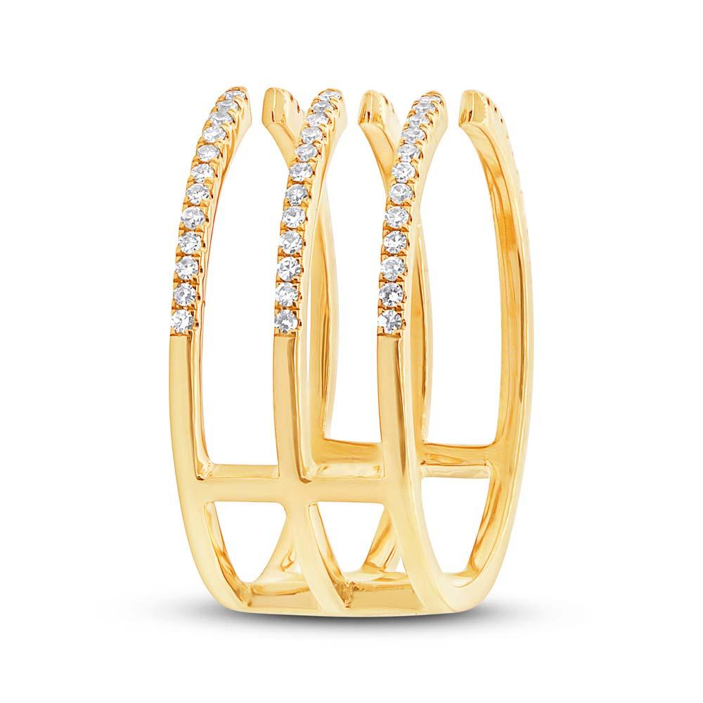 14k Yellow Gold Diamond Lady's Ring - 0.22ct