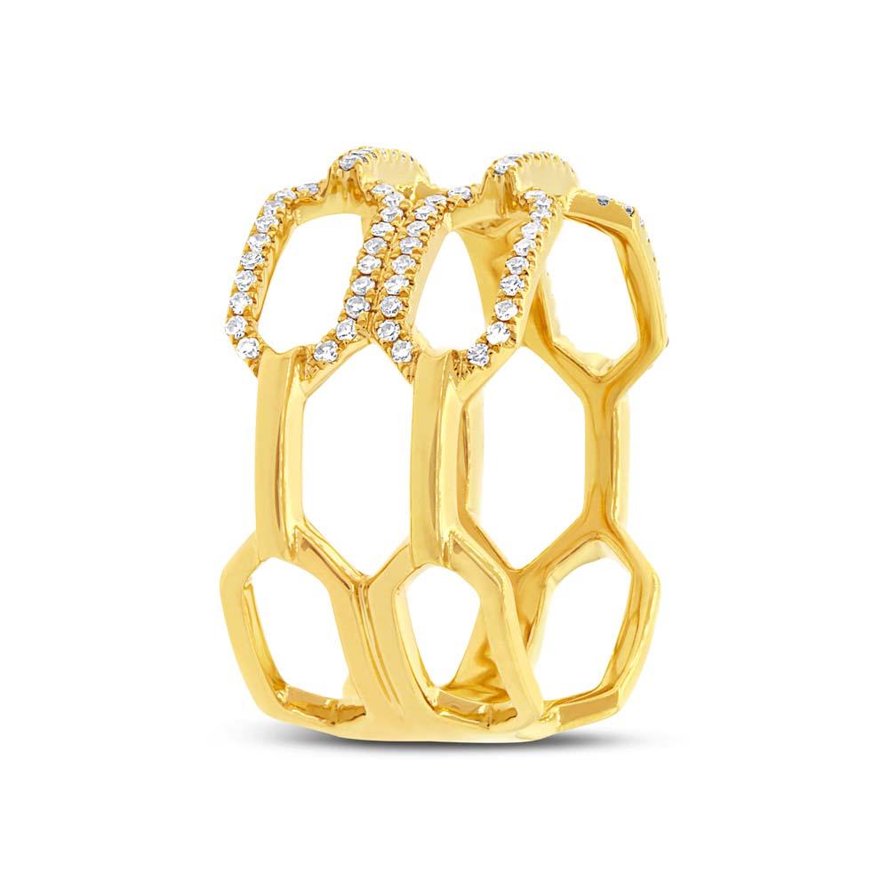 14k Yellow Gold Diamond Lady's Ring - 0.26ct