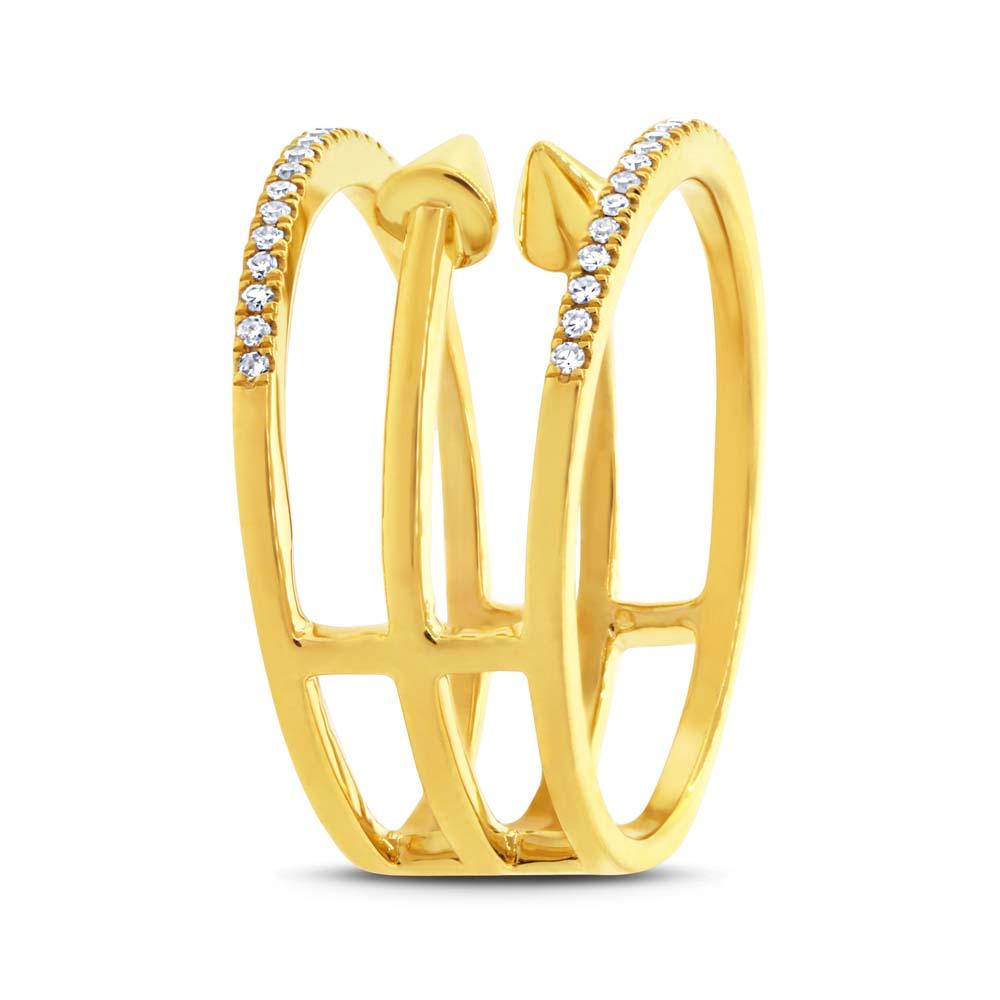 14k Yellow Gold Diamond Lady's Ring - 0.15ct