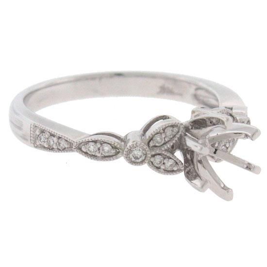 18k White Gold Diamond Semi-mount Ring - 0.11ct