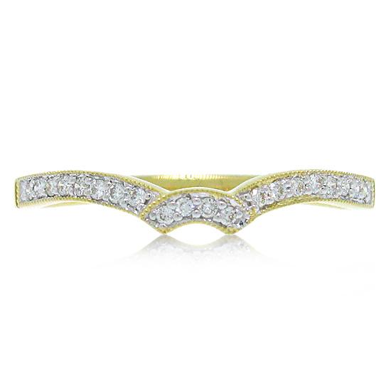 18k Yellow Gold Diamond Shadow Band - 0.12ct