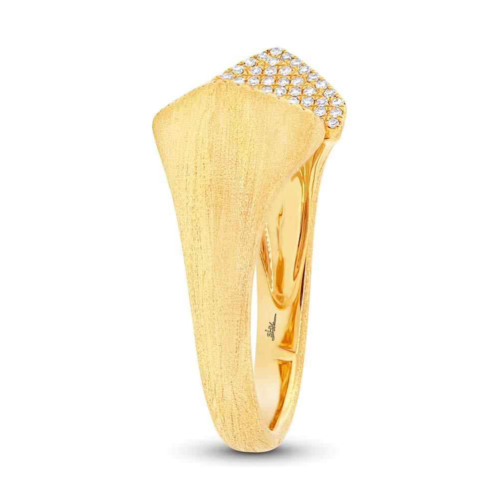 14k Yellow Gold Diamond Pave Lady's Ring - 0.27ct