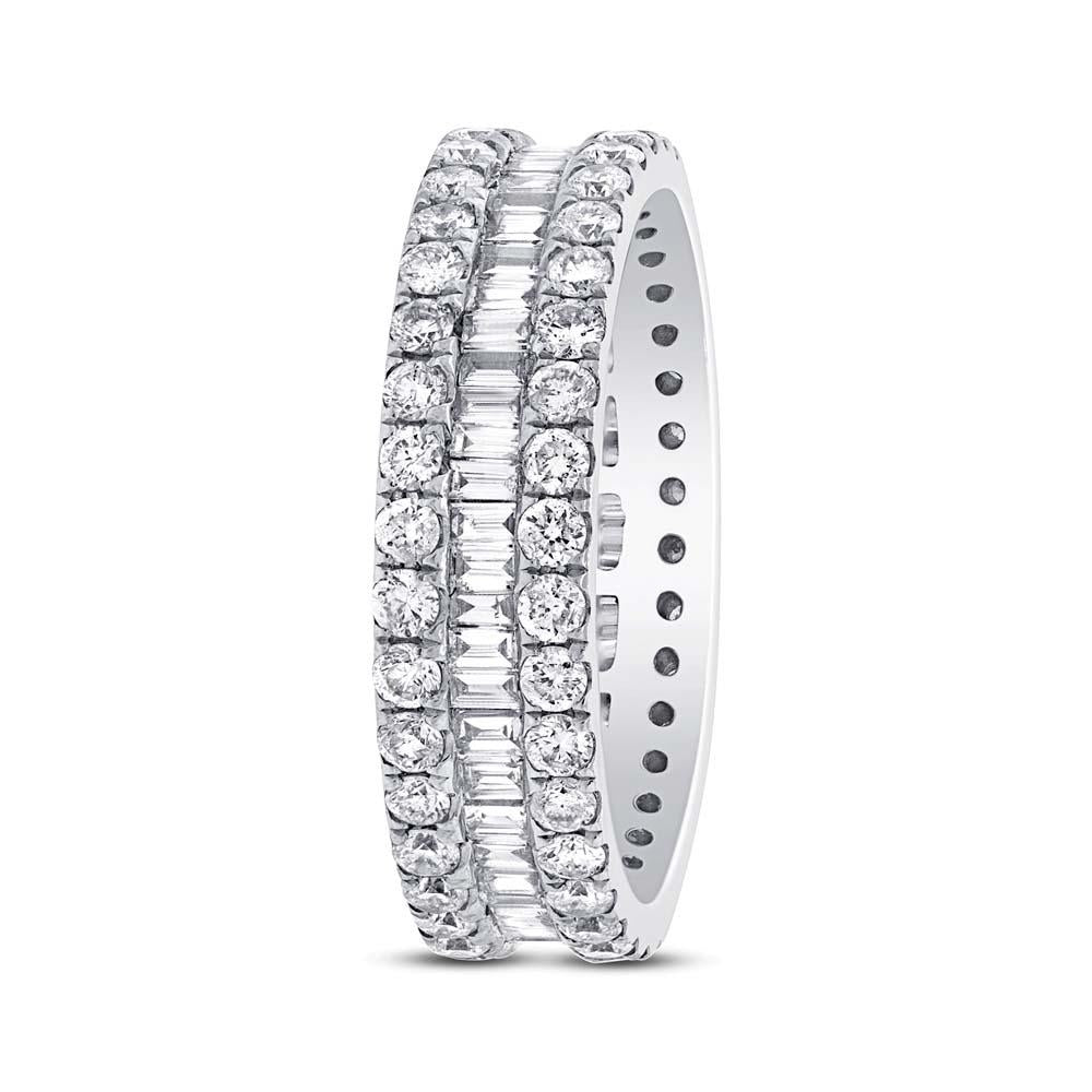 18k White Gold Diamond Eternity Band Size 6.5 - 2.03ct