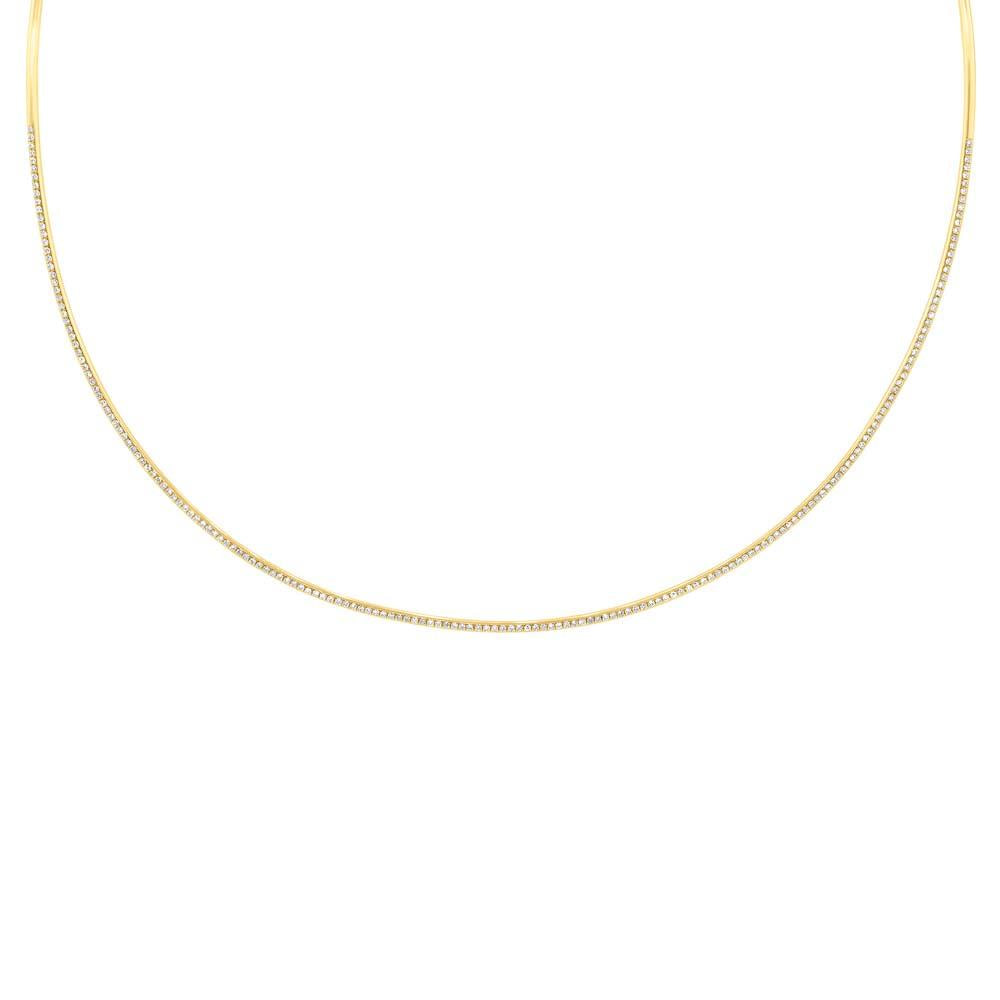 14k Yellow Gold Diamond Choker Necklace - 0.50ct