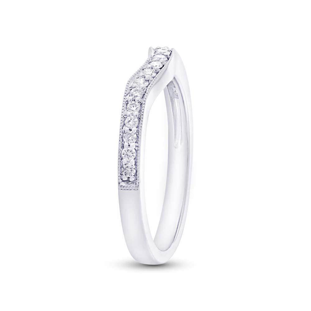 14k White Gold Diamond Shadow Band - 0.20ct