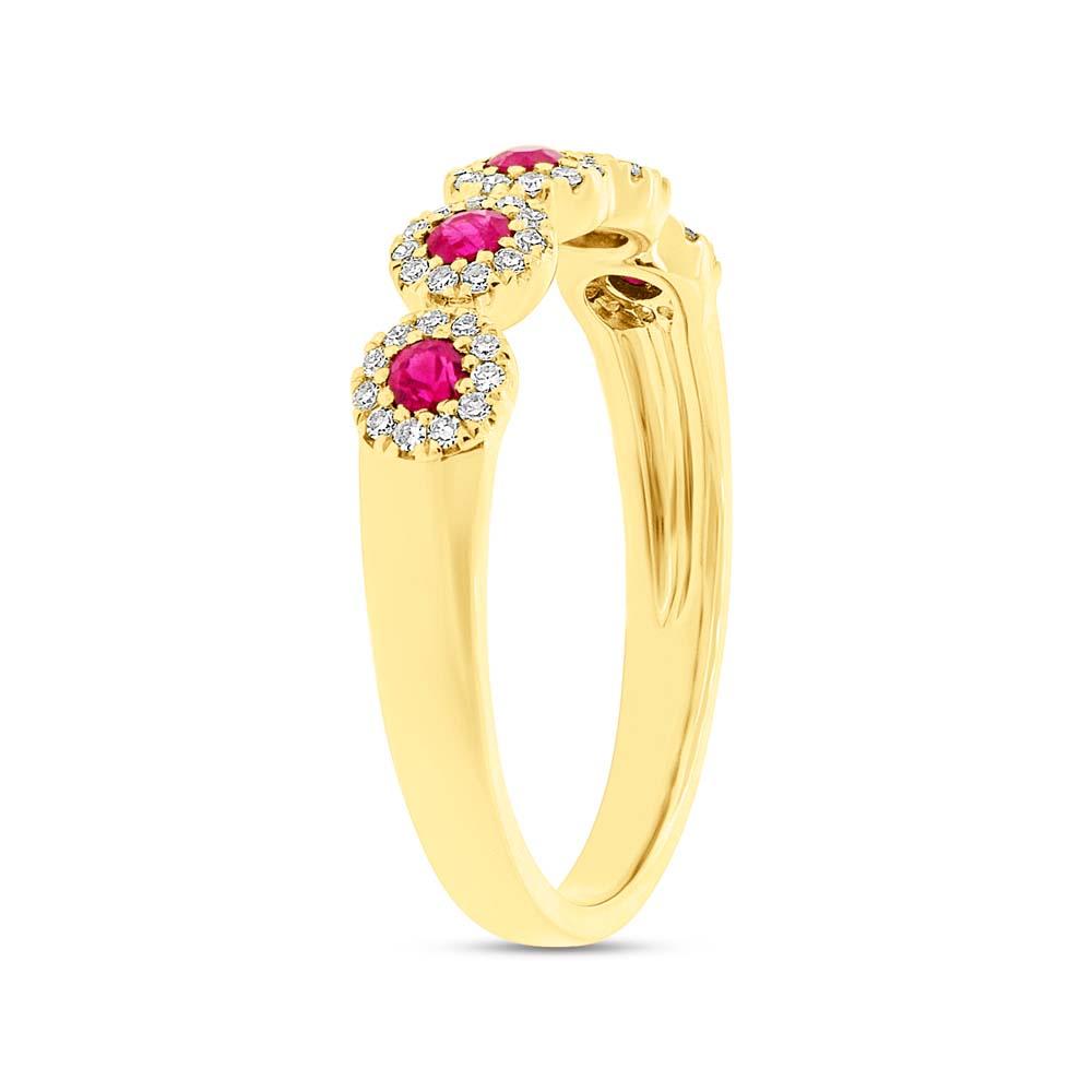 Diamond & 0.31ct Ruby 14k Yellow Gold Lady's Band