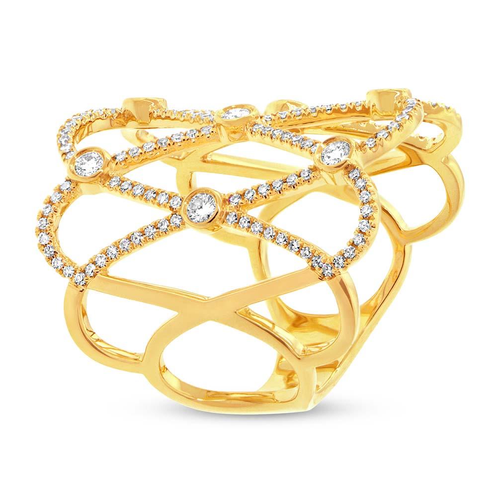 14k Yellow Gold Diamond Lady's Ring - 0.57ct