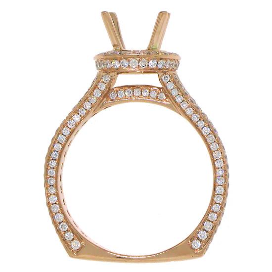 18k Rose Gold Diamond Semi-mount Ring - 1.60ct