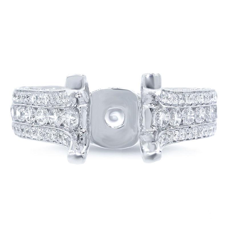 18k White Gold Diamond Semi-mount Ring - 1.90ct