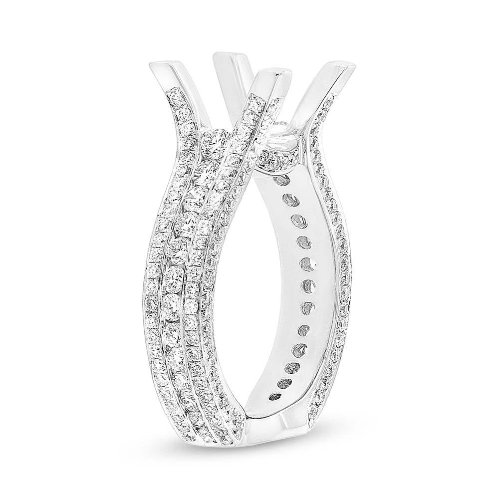 18k White Gold Diamond Semi-mount Ring Size 5.25 - 1.66ct