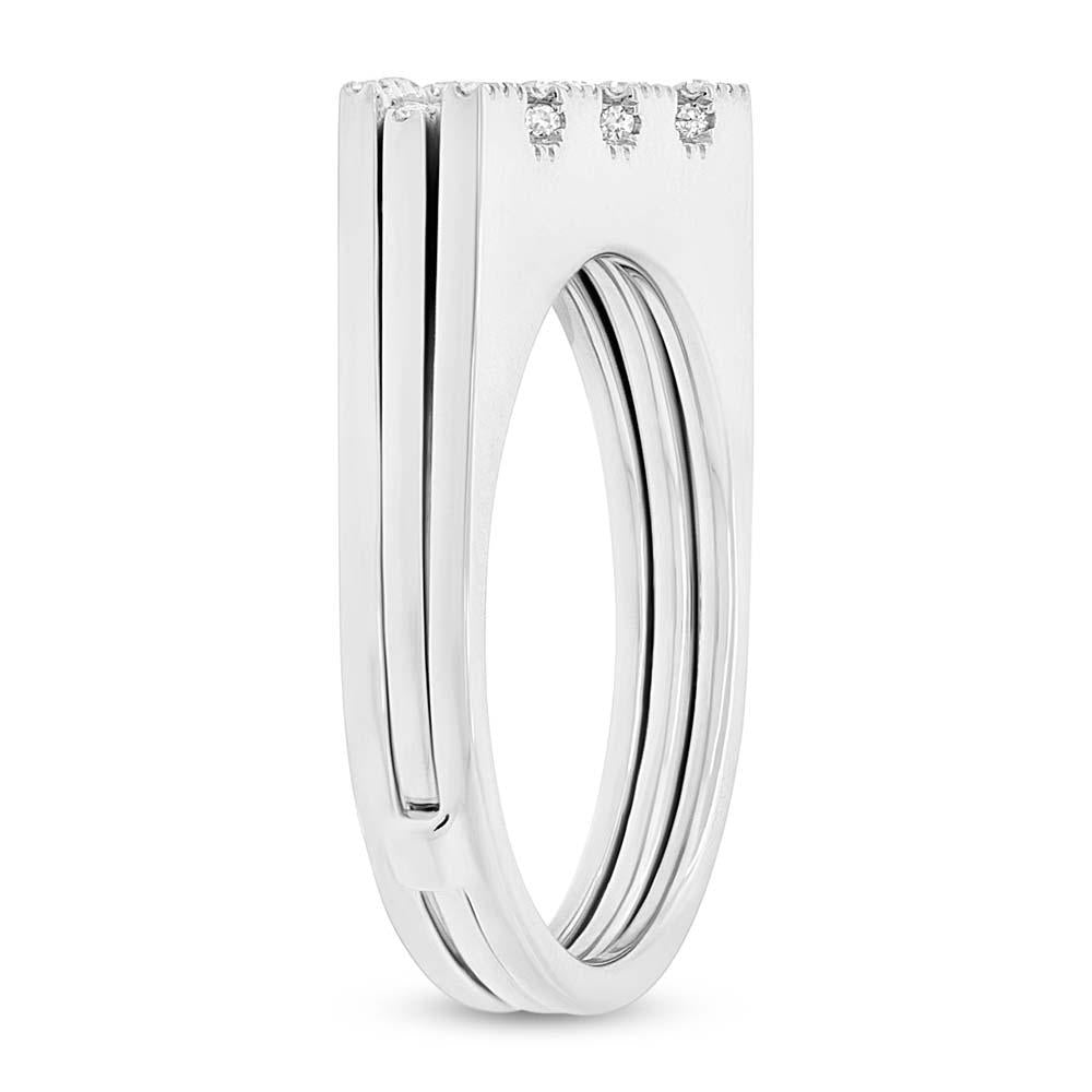 14k White Gold Diamond Puzzle Ring 2-pc - 0.22ct