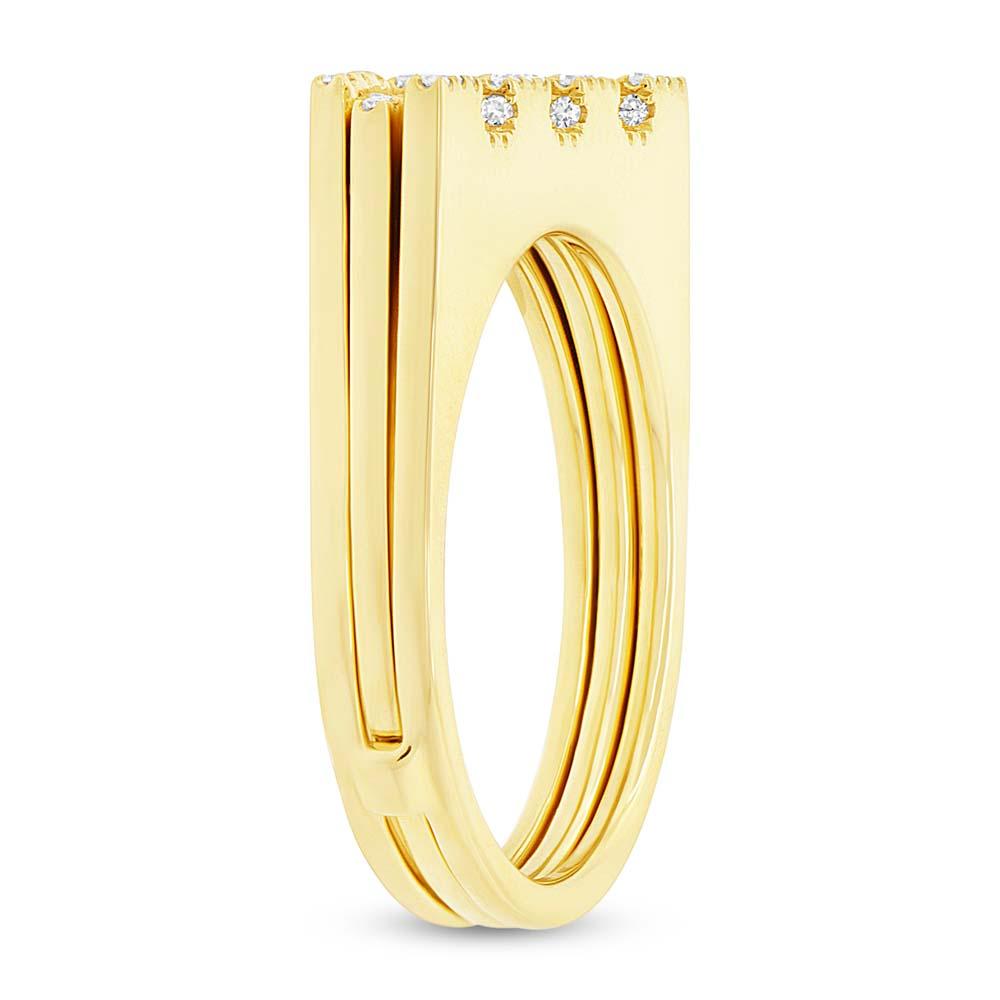 14k Yellow Gold Diamond Puzzle Ring 2-pc - 0.22ct