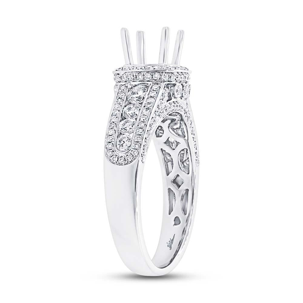 18k White Gold Diamond Semi-mount Ring - 0.88ct