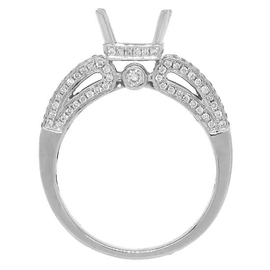 18k White Gold Diamond Semi-mount Ring - 0.90ct