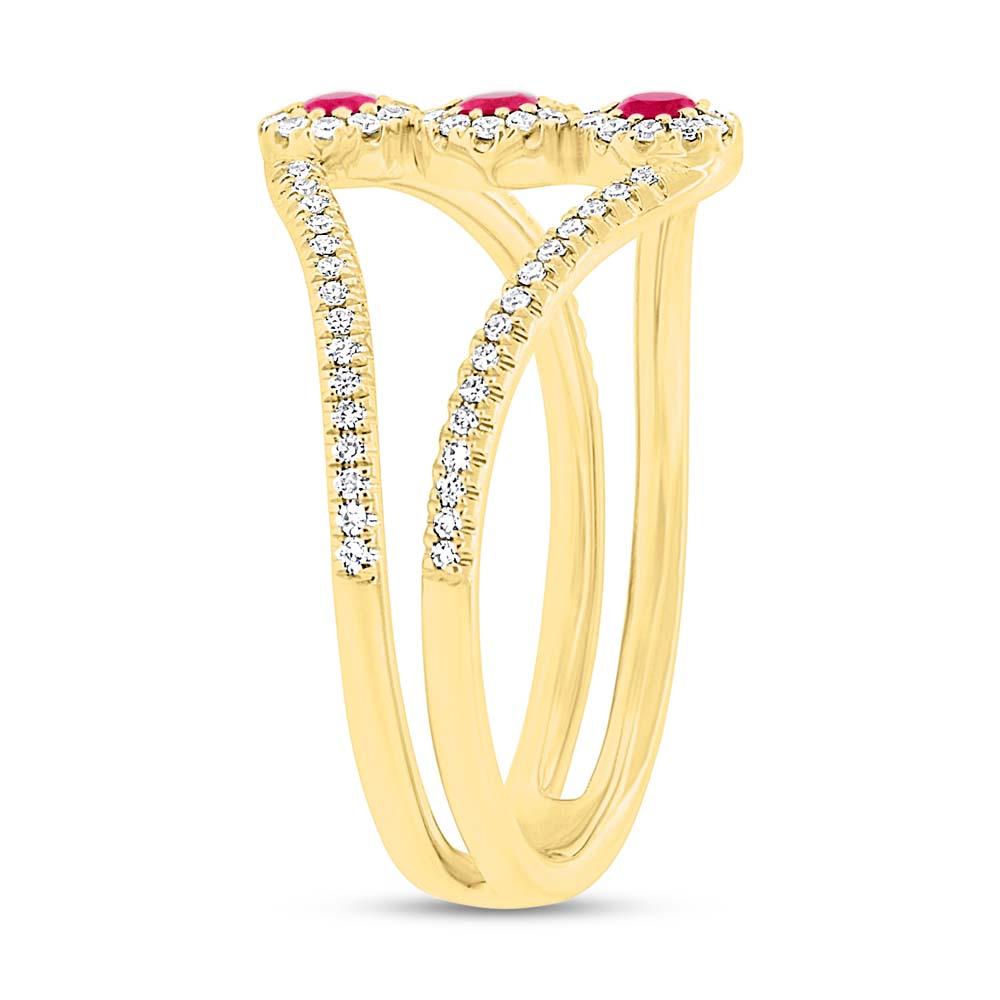 Diamond & 0.18ct Ruby 14k Yellow Gold Lady's Ring