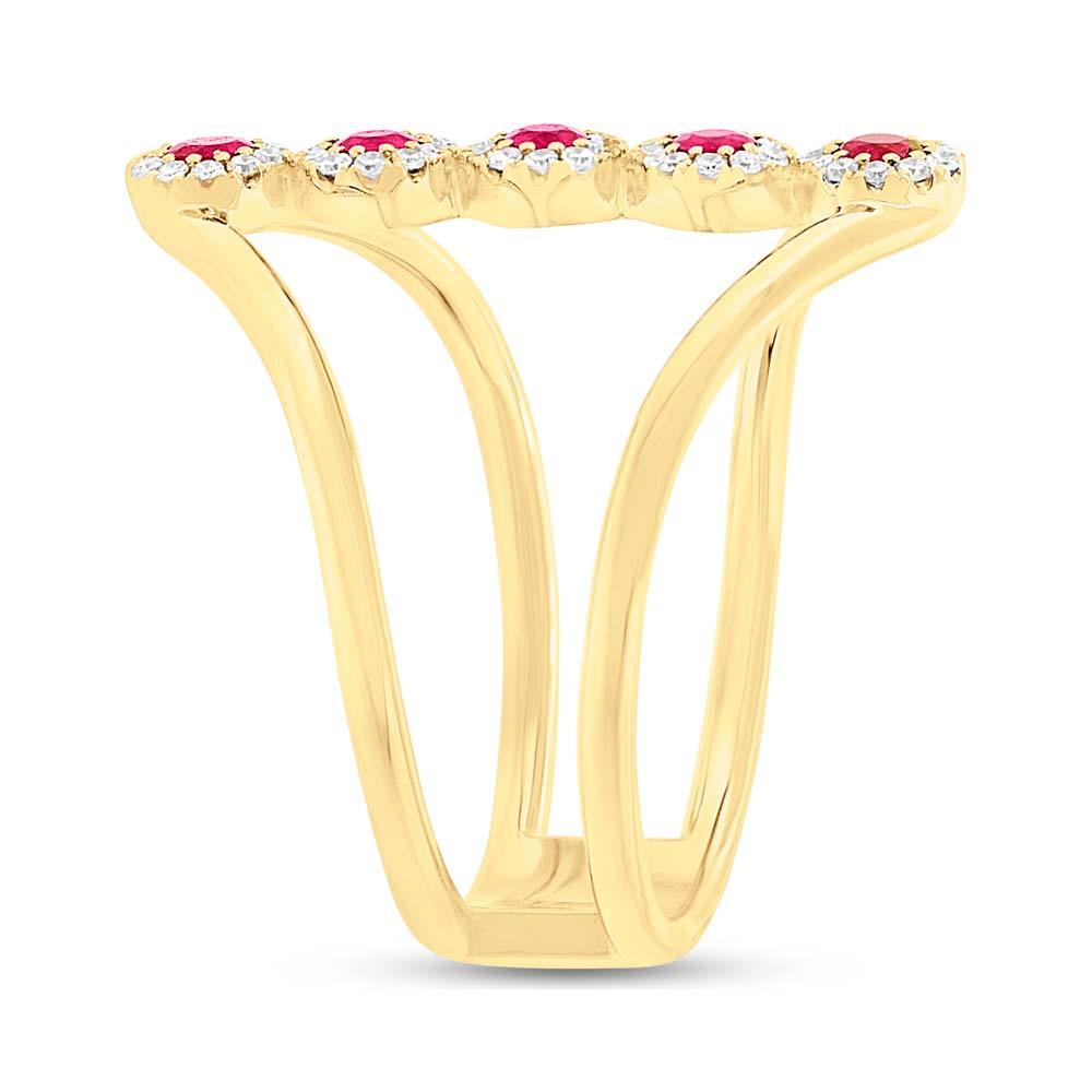 Diamond & 0.26ct Ruby 14k Yellow Gold Lady's Ring