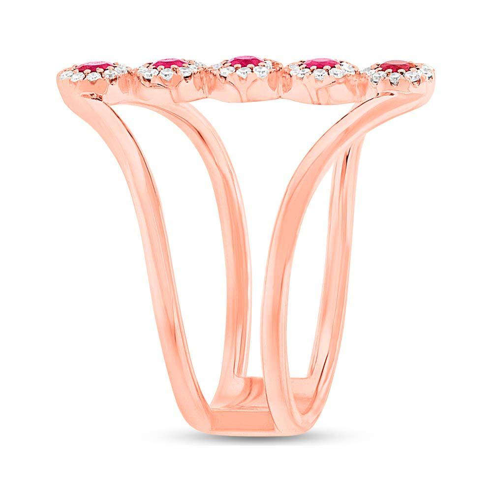 Diamond & 0.26ct Ruby 14k Rose Gold Lady's Ring