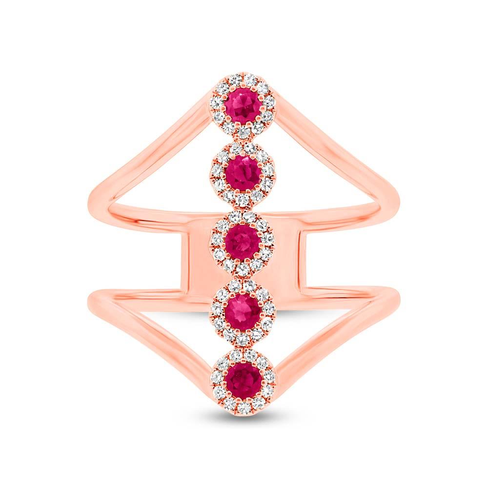 Diamond & 0.26ct Ruby 14k Rose Gold Lady's Ring