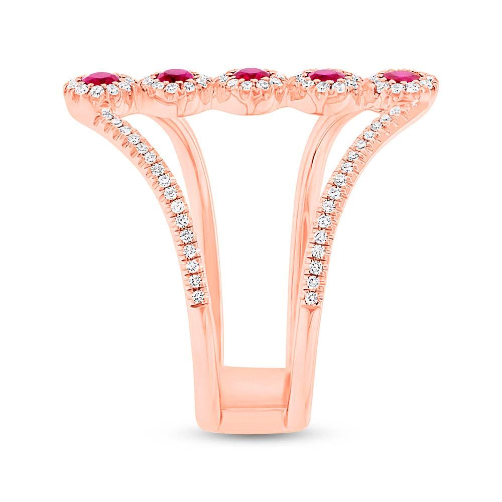 Diamond & 0.26ct Ruby 14k Rose Gold Lady's Ring