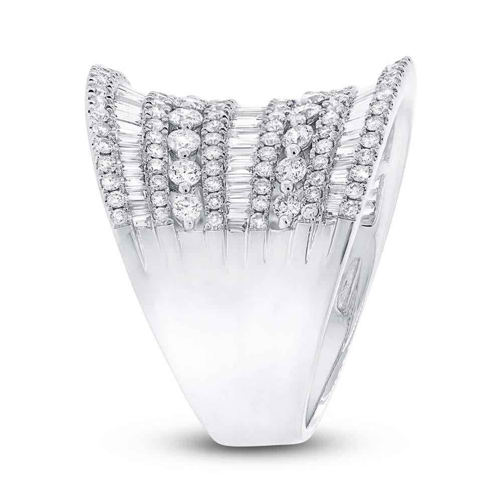 18k White Gold Diamond Baguette Lady's Ring - 2.38ct