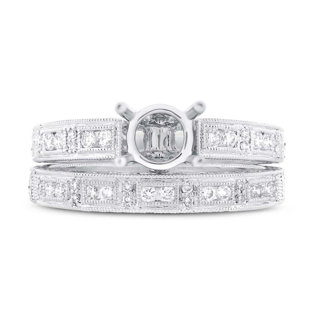 18k White Gold Diamond Semi-mount Ring 2-pc - 0.40ct