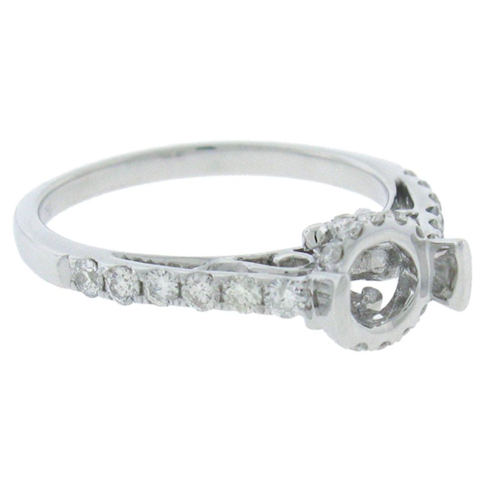 18k White Gold Diamond Semi-mount Ring - 0.44ct