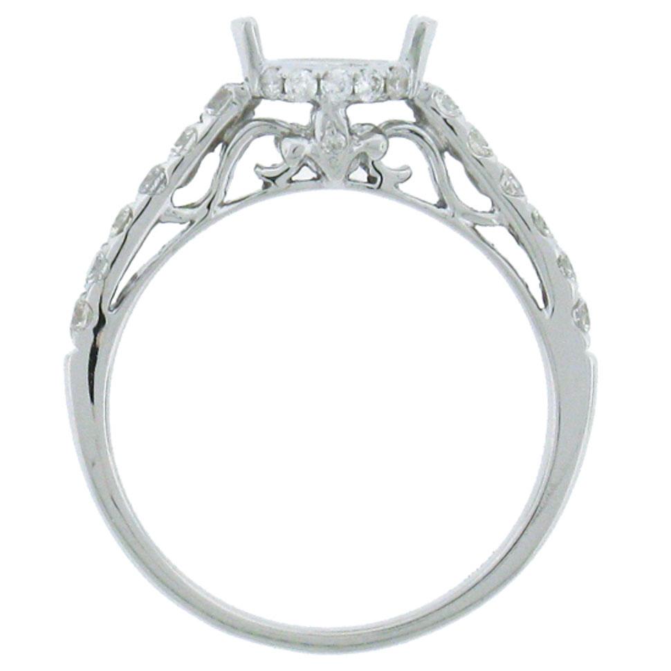 18k White Gold Diamond Semi-mount Ring - 0.44ct