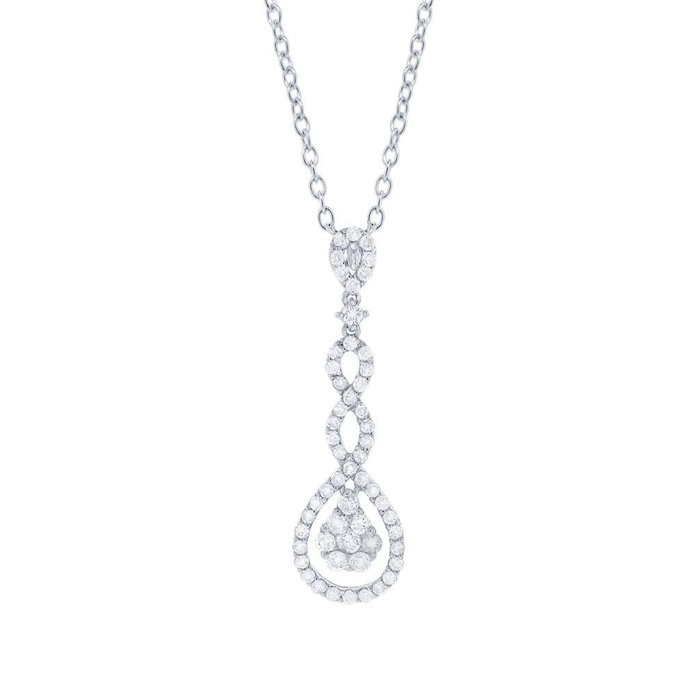 18k White Gold Diamond Pendant - 0.74ct