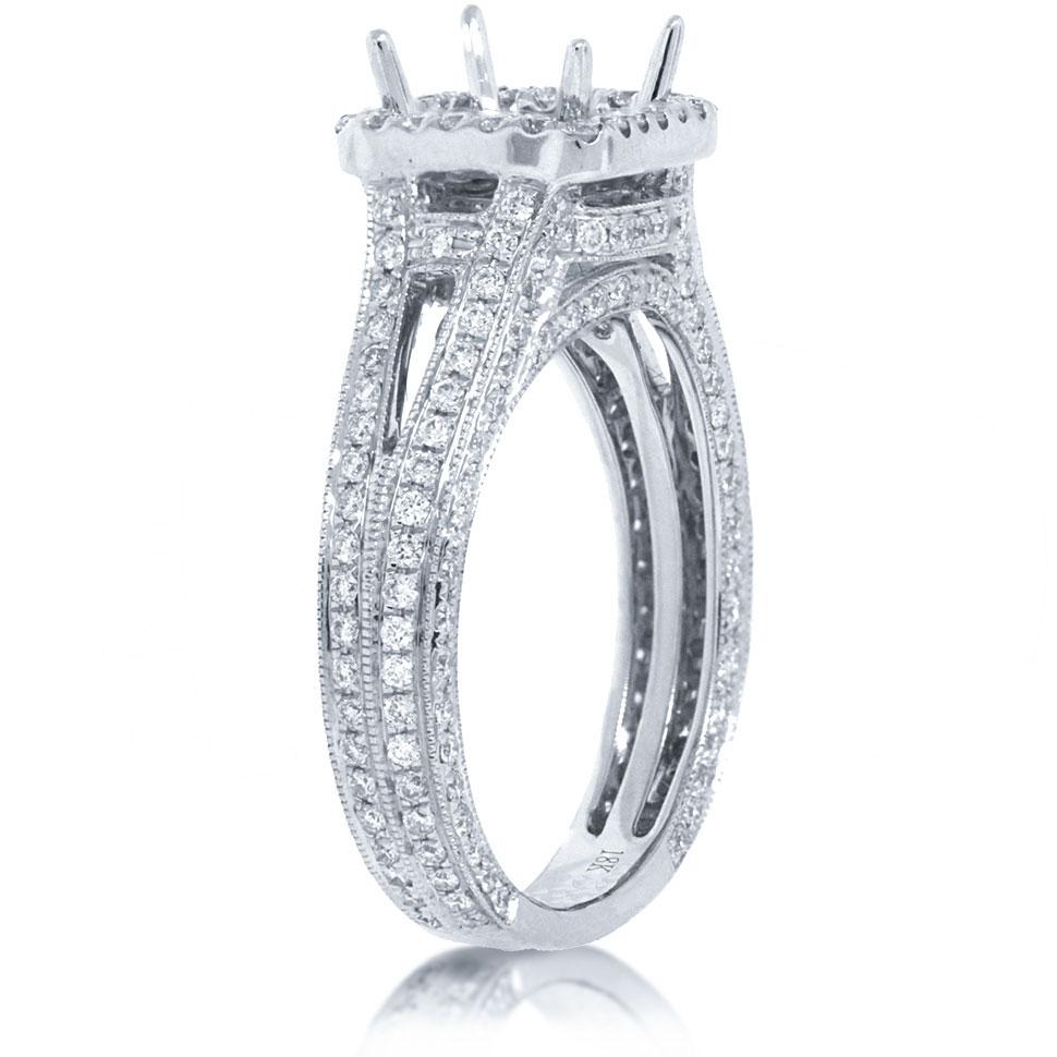 18k White Gold Diamond Semi-mount Ring - 1.00ct