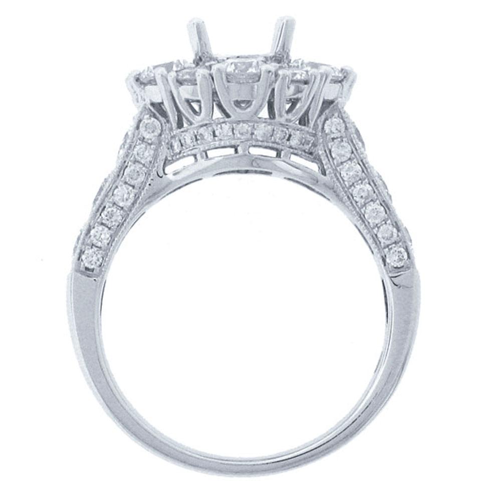 18k White Gold Diamond Semi-mount Ring - 2.50ct