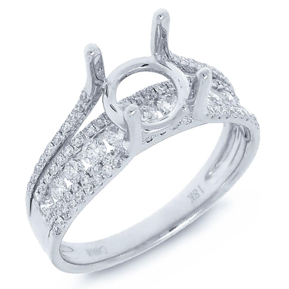 18k White Gold Diamond Semi-mount Ring - 0.60ct