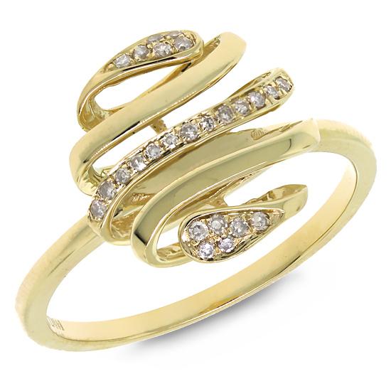14k Yellow Gold Diamond Lady's Ring - 0.08ct