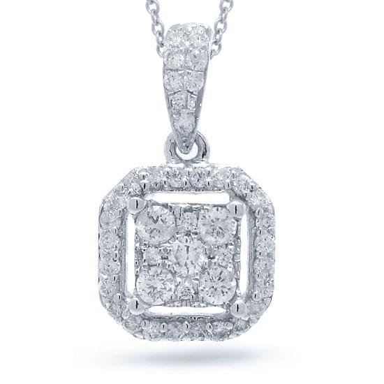 14k White Gold Diamond Pendant - 0.29ct