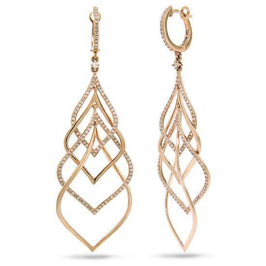 18k Rose Gold Diamond Earring - 1.31ct