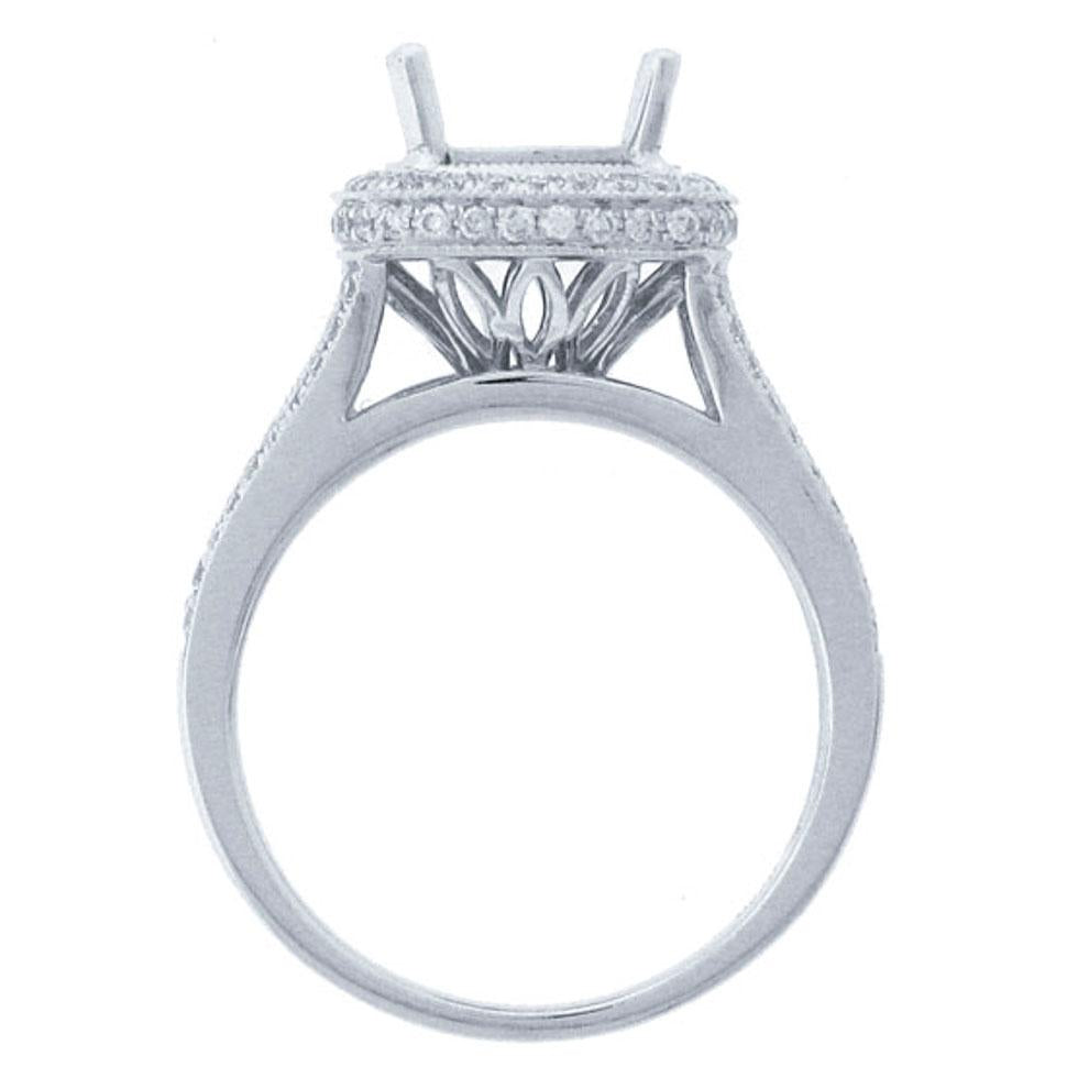 18k White Gold Diamond Semi-mount Ring - 0.55ct