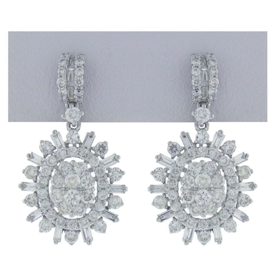 18k White Gold Diamond Earring - 1.90ct