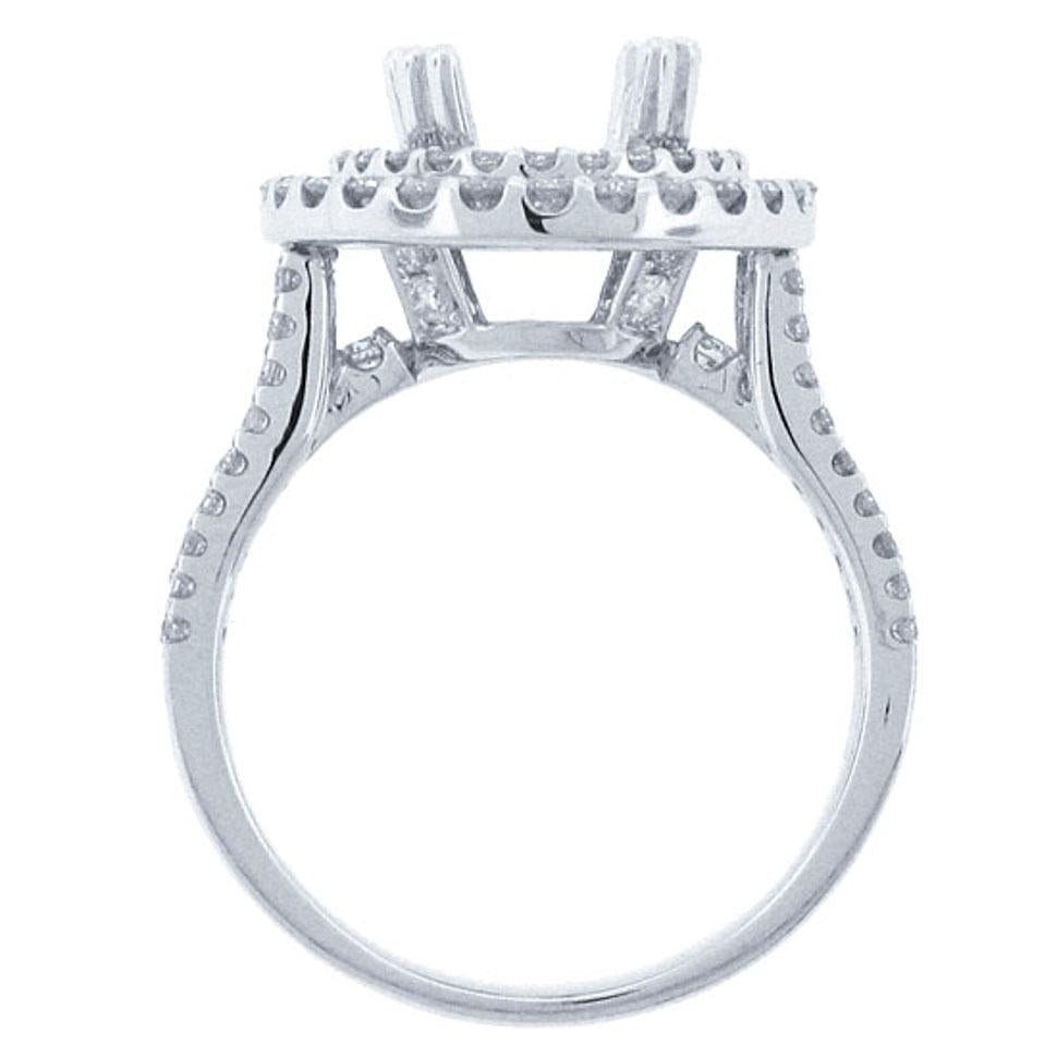18k White Gold Diamond Semi-mount Ring - 1.35ct