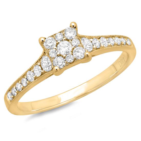 14k Yellow Gold Diamond Lady's Ring - 0.40ct