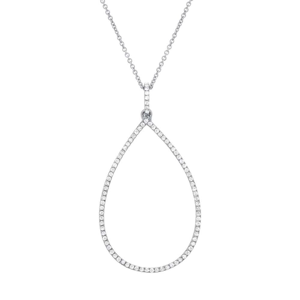 14k White Gold Diamond Pendant - 0.27ct