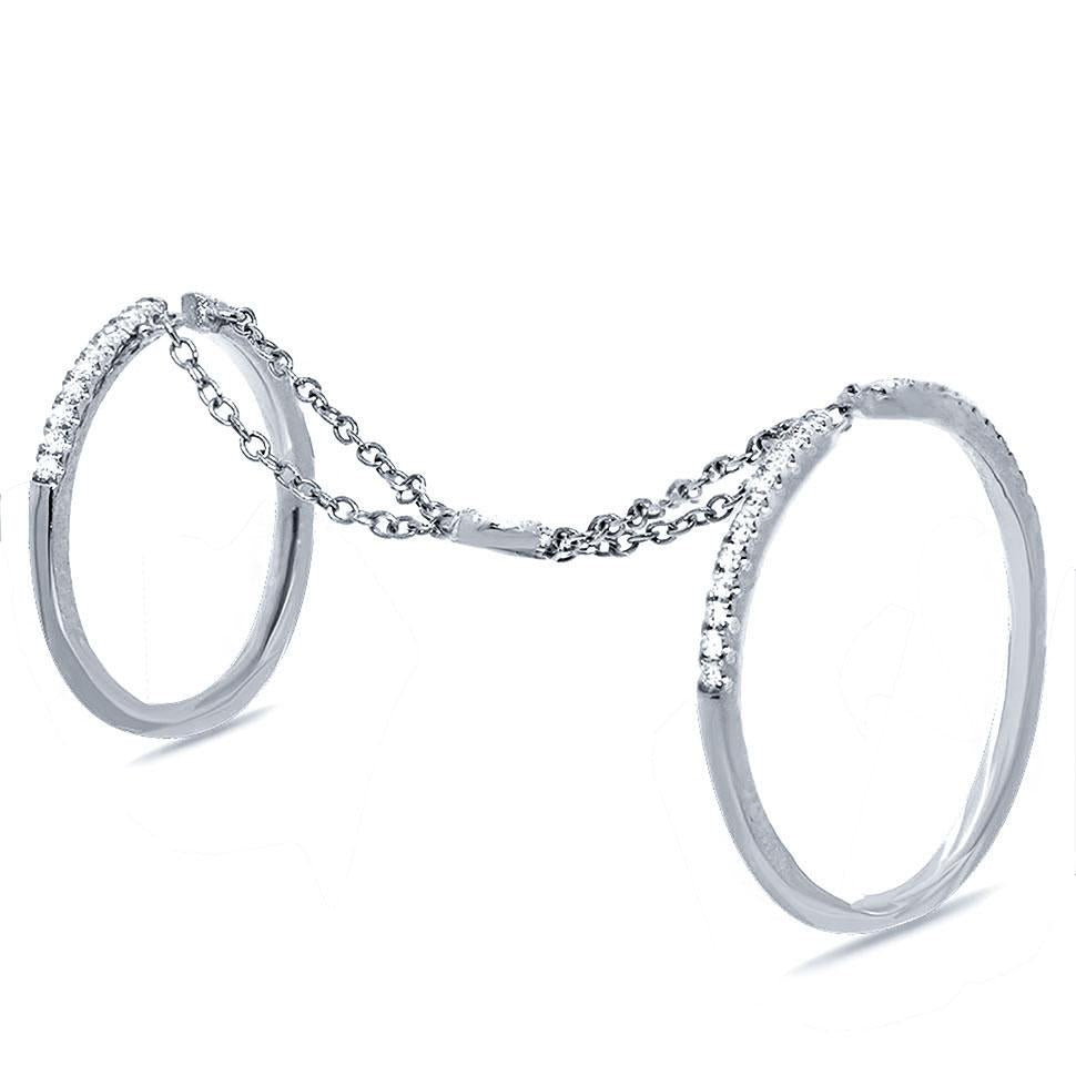 14k White Gold Diamond Lady's Ring - 0.20ct