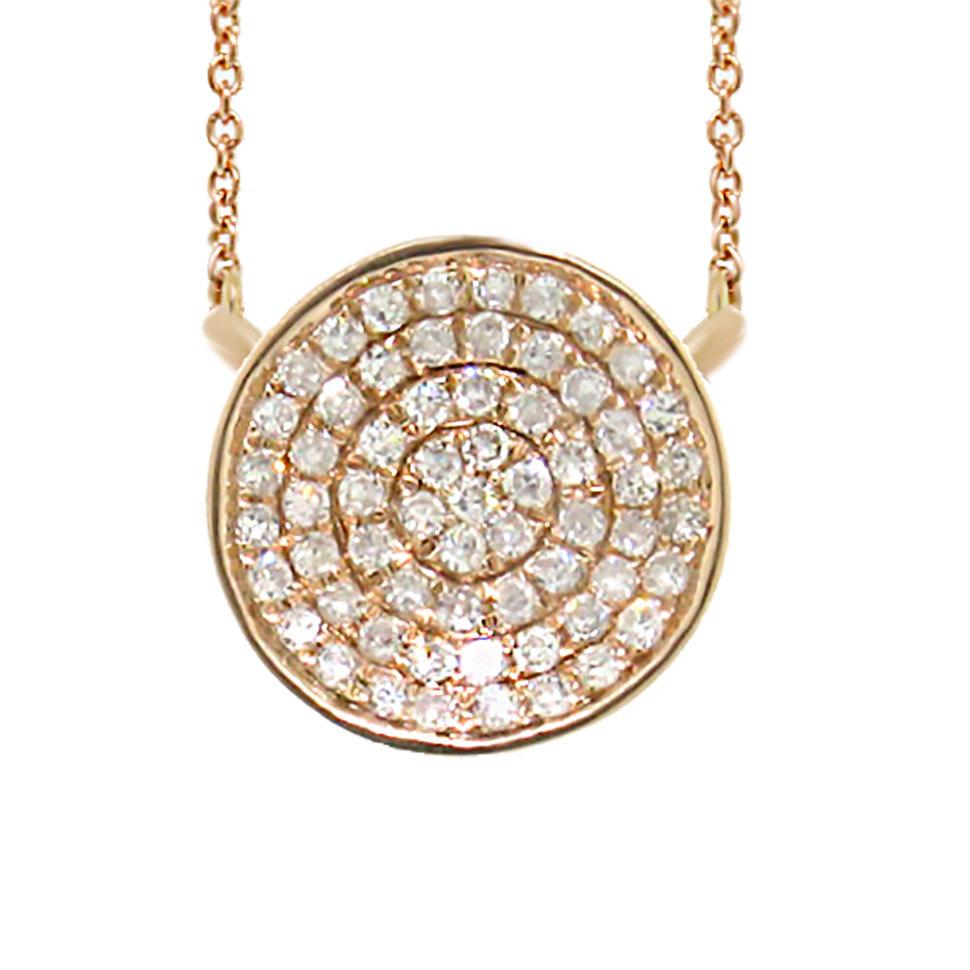 14k Yellow Gold Diamond Pave Pendant - 0.17ct