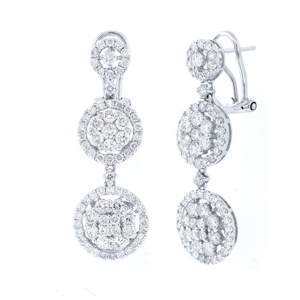 18k White Gold Diamond Earring - 3.40ct