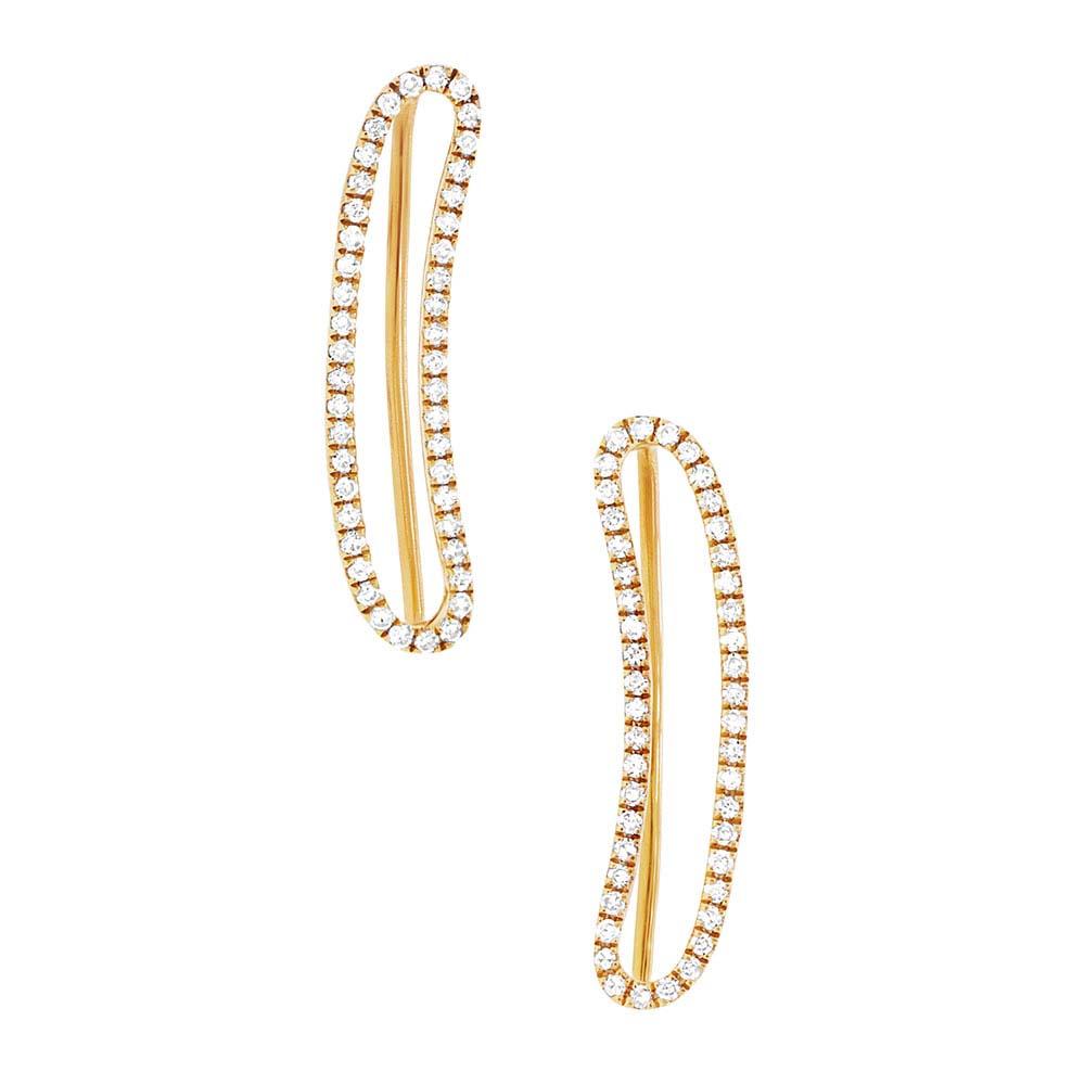 14k Yellow Gold Diamond Ear Crawler Earring