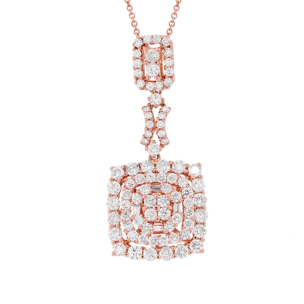 18k Rose Gold Diamond Pendant - 1.86ct