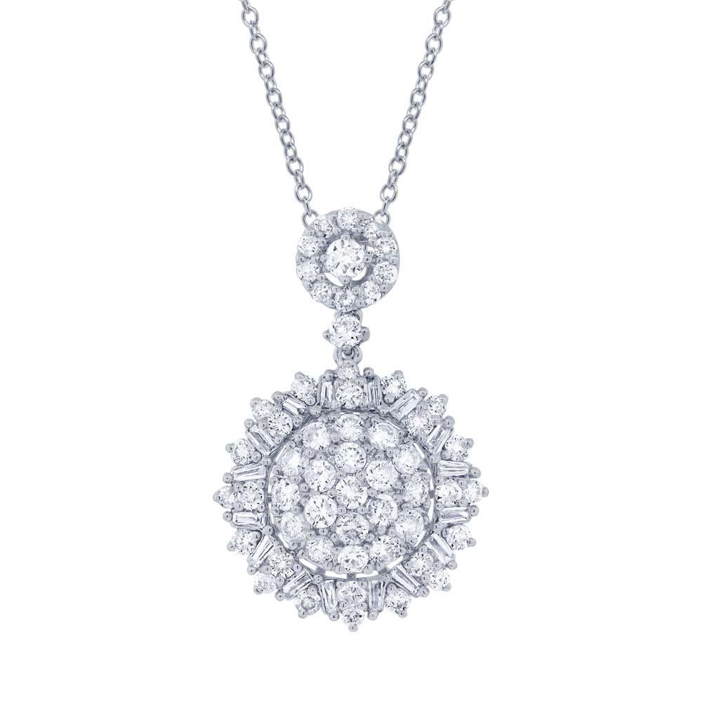 18k White Gold Diamond Pendant - 2.10ct