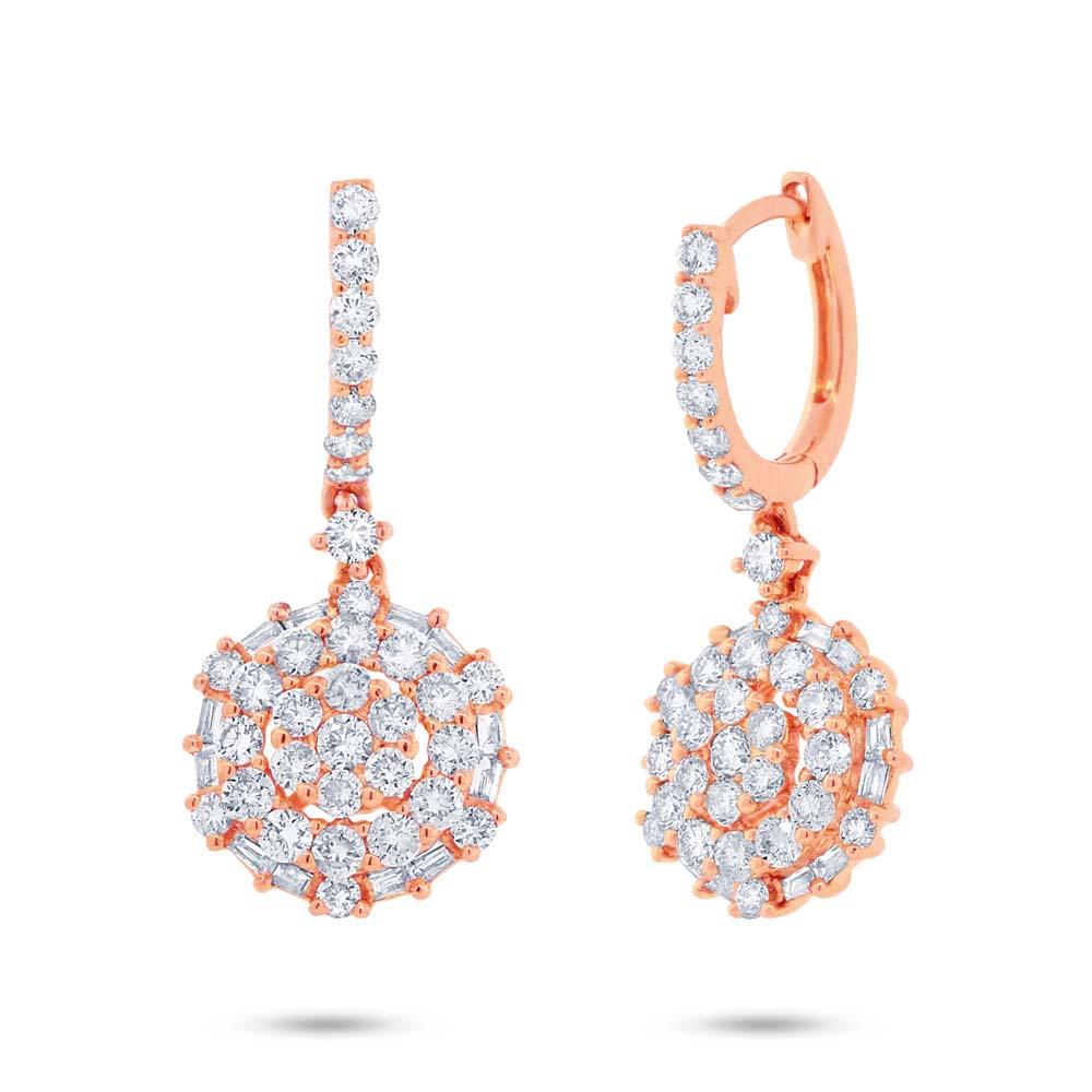 18k Rose Gold Diamond Earring - 1.44ct