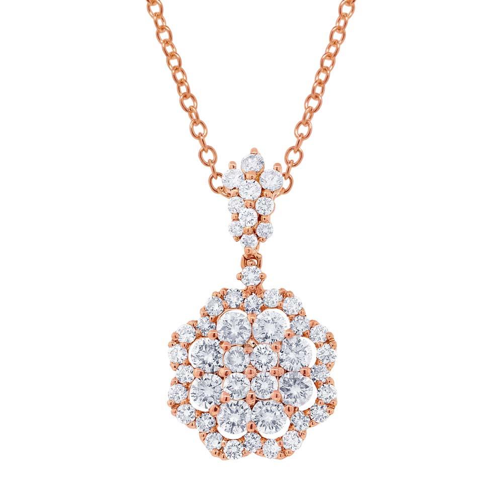 18k Rose Gold Diamond Pendant - 1.54ct