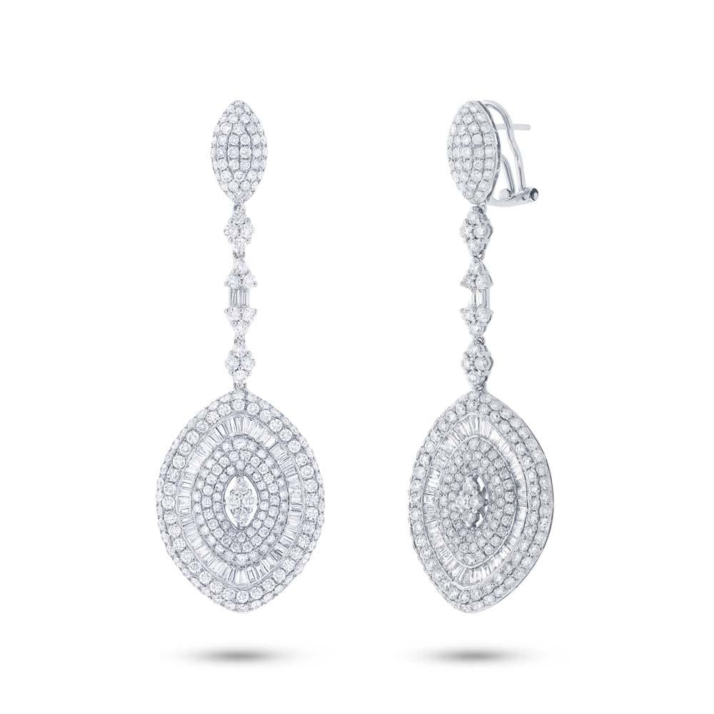 18k White Gold Diamond Pave Earring - 8.86ct